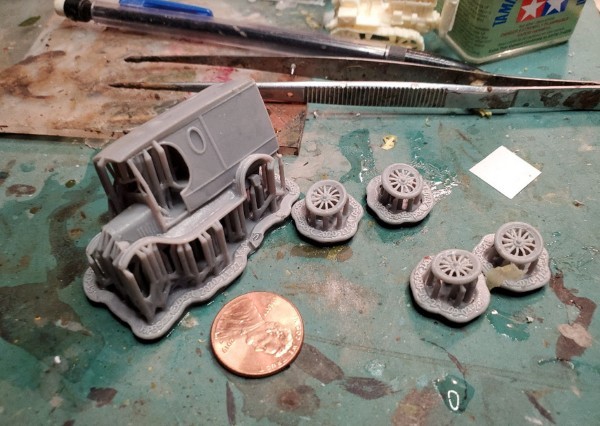 Here is a shot of the 3D masters for the HO 1923 Model T van coming next time.