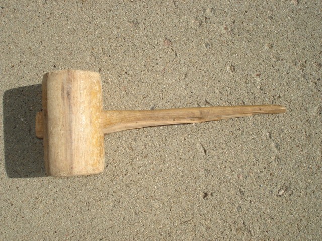 Wood Mallet, broken handle