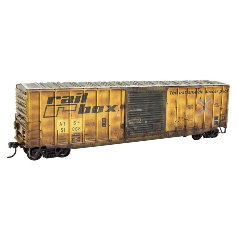 HO ACCURAIL 50' EXTERIOR POST BOX CAR KIT ATSF EX-RAILBOX #51088 ITEM# 560010007