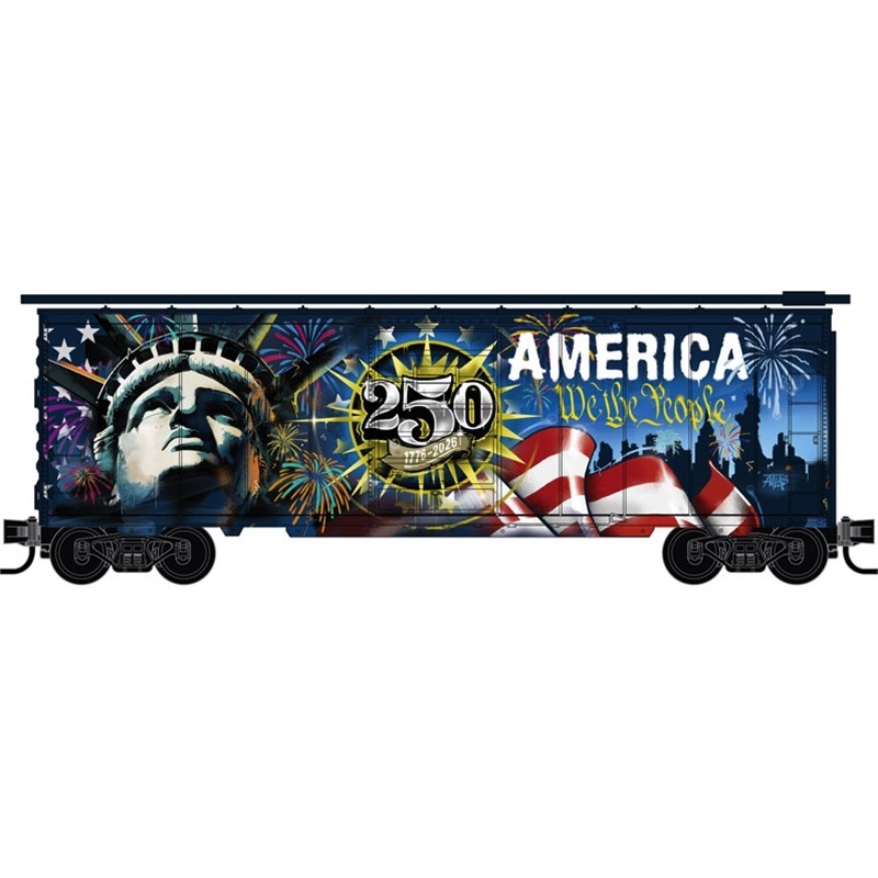 N MICRO-TRAINS 40' STANDARD BOX CAR LIBERTY 250 ITEM# 020144197  - also in HO