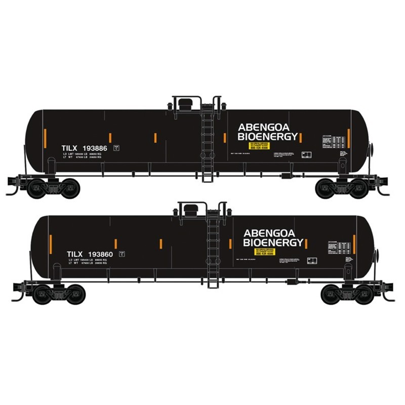 N MICRO-TRAINS 56' GENERAL SERVICE TANK CAR TILX ABENGOA BIOENERGY 2-PACK #193886, #193860 ITEM# 983102302