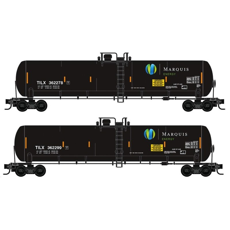 N MICRO-TRAINS 56' GENERAL SERVICE TANK CAR TILX MARQUIS ENERGY 2-PACK #362278, #362299 ITEM# 983102303