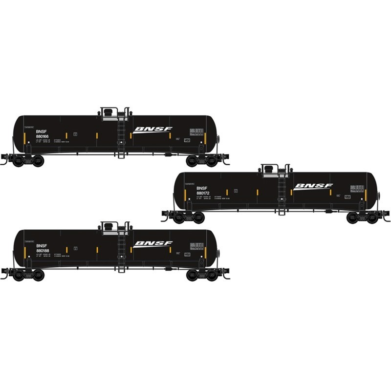 N MICRO-TRAINS 56' GENERAL SERVICE TANK CAR BNSF RUNNER 3-PACK ITEM# 983102297