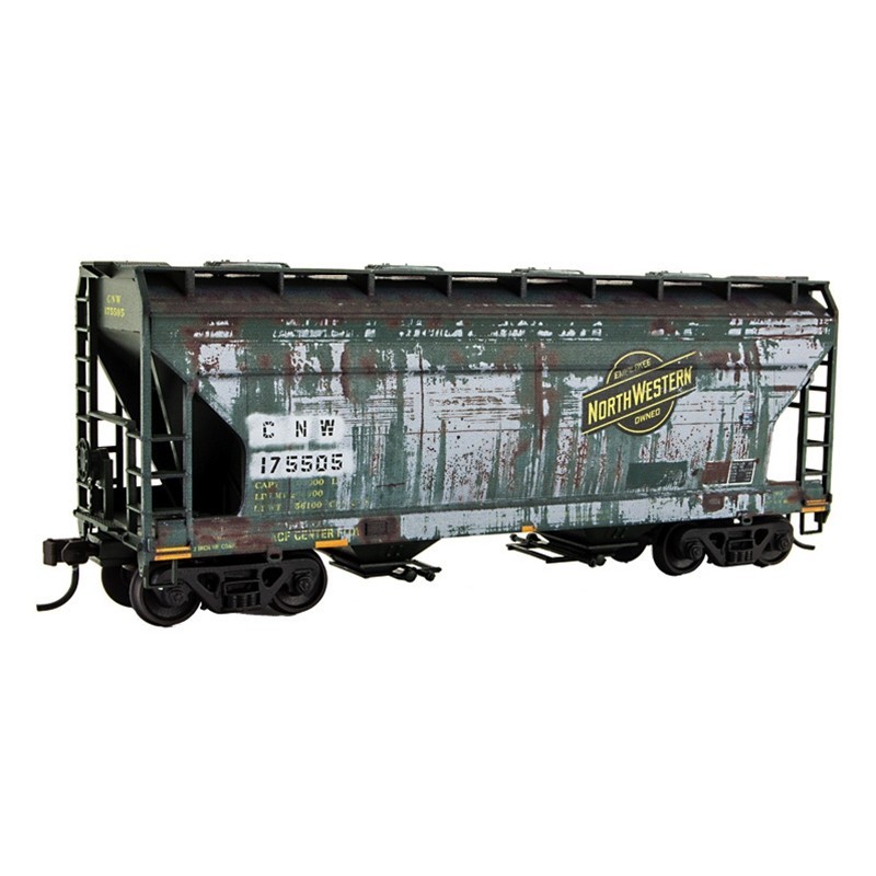 HO ACCURAIL 2-BAY COVERED HOPPER KIT WEATHERED CNW #175505 ITEM# 220010003