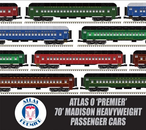 O Scale 70' Madison Heavyweight Passenger Cars